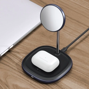 Kup Stojak magnetyczny Baseus Swan MagSafe z ładowarką indukcyjną do iPhone 12 (czarny) + ładowarka sieciowa 24W (czarna) - BSU2845BLK - {ean13} - Sklep Home Screen