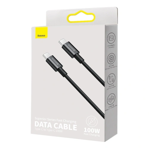 Kup Kabel USB-C do USB-C Baseus Superior Series, 100W, 1m (czarny) - BSU2848BLK - {ean13} - Sklep Home Screen