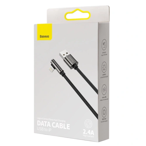 Kup Kabel USB do Lightning kątowy Baseus Legend Series, 2.4A, 2m (czarny) - BSU2852BLK - {ean13} - Sklep Home Screen