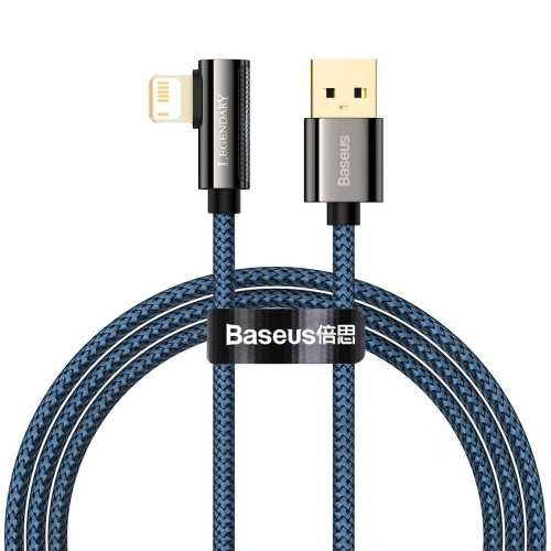 Kup Baseus USB-zu-Lightning-Winkelkabel Legend Series, 2,4A, 1m (blau) - BSU2856BLU - {ean13} - Sklep Home Screen