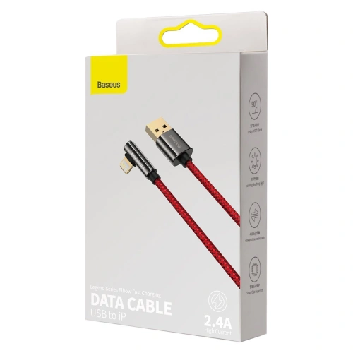 Kup Cablu USB pentru Lightning unghiular Baseus Legend Series, 2.4A, 1m (roșu) - BSU2857RED - {ean13} - Sklep Home Screen