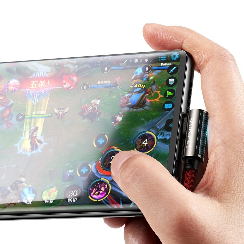 Kabel USB do USB-C kątowy Baseus Legend Series, 66W, 1m (czerwony)