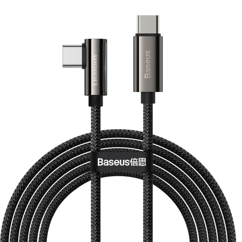 Kup Kabel USB-C la USB-C unghiular Baseus Legend Series, PD, 100W, 2m (negru) - BSU2860BLK - {ean13} - Sklep Home Screen