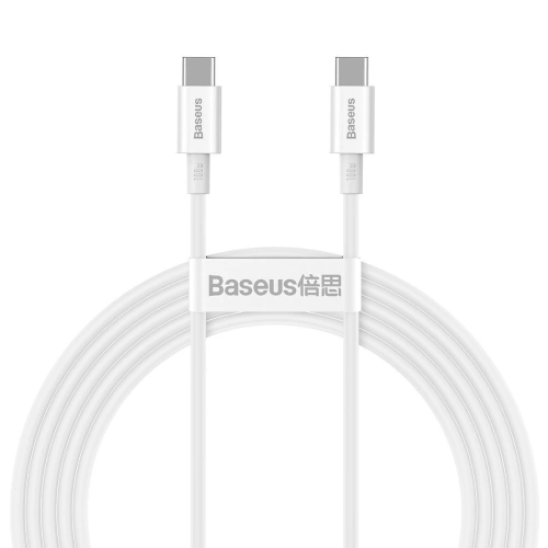 Kup Cablul USB-C la USB-C Baseus Superior Series, 100W, 2m (alb) - BSU2861WHT - {ean13} - Sklep Home Screen