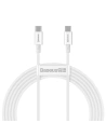 Cablul USB-C la USB-C Baseus Superior Series, 100W, 2m (alb)
