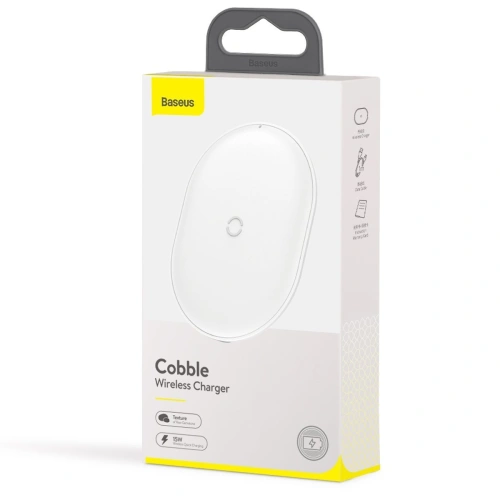 Kup Încărcător wireless prin inducție Baseus Cobble, 15W (Alb) - BSU1786WHT - {ean13} - Sklep Home Screen
