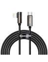 Cablul USB-C la Lightning unghiular Baseus Legend Series, PD, 20W, 2m (negru)