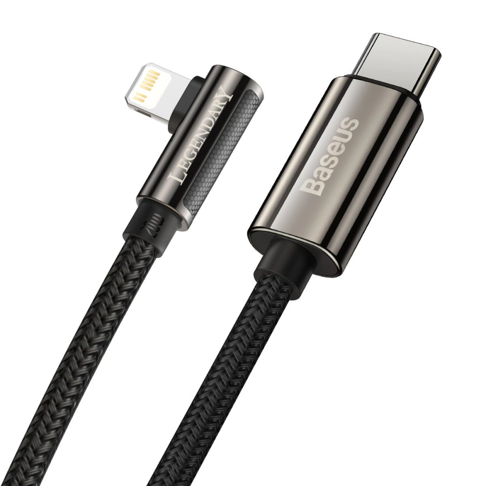 Kabel USB-C do Lightning kątowy Baseus Legend Series, PD, 20W, 2m (czarny)