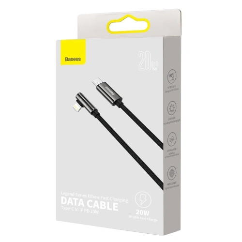 Kup Cablul USB-C la Lightning unghiular Baseus Legend Series, PD, 20W, 2m (negru) - BSU2865BLK - {ean13} - Sklep Home Screen