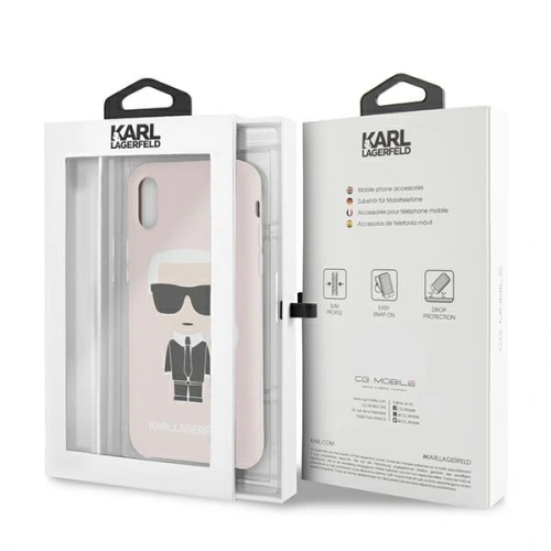 Kup Etui Karl Lagerfeld KLHCI61SLFKPI Apple iPhone XR jasně růžový/light pink hardcase silikonový ikonický - KLD589PNK - {ean13} - Sklep Home Screen