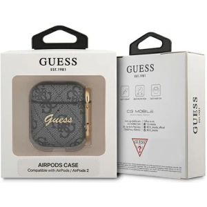 Kup Etui Guess GUA24GSMK pentru Apple AirPods, gri/grey, 4G Script Metal Collection - GUE1161GRY - {ean13} - Sklep Home Screen