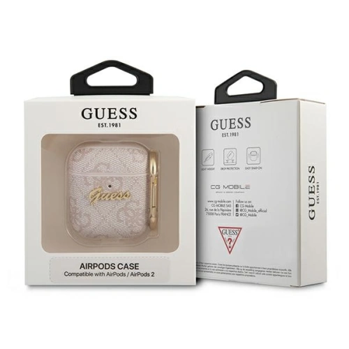 Kup Etui Guess GUA24GSMP Apple AirPods cover różowy/pink 4G Script Metal Collection - GUE1162PNK - {ean13} - Sklep Home Screen