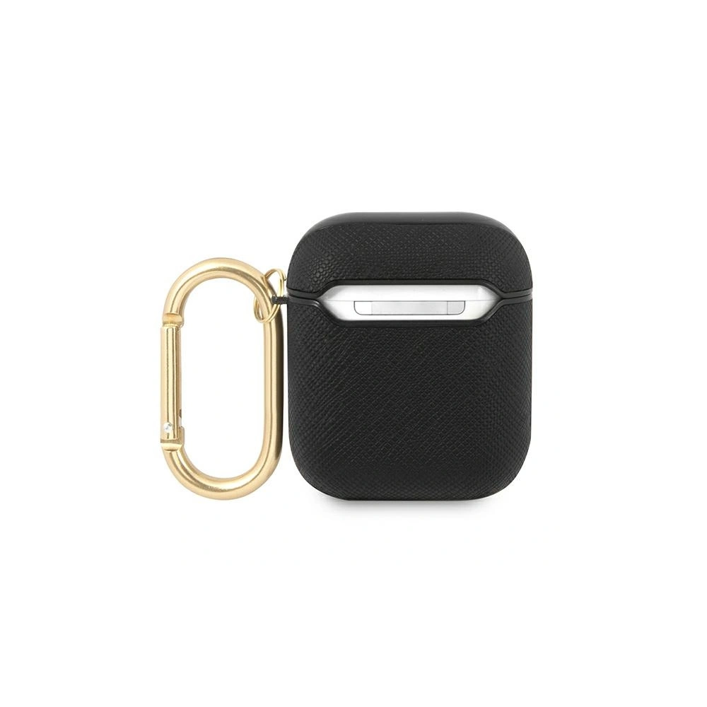 Etui Guess GUA2SASMK Apple AirPods cover czarny/black Saffiano Script Metal Collection