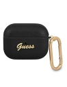 Guess Apple Tasche GUAPSASMK AirPods Pro Hülle schwarz/schwarz Saffiano Script Metal Collection