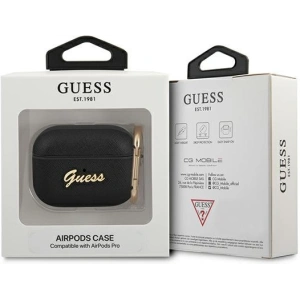 Buy Guess GUAPSASMK Apple AirPods Pro cover black Saffiano Script Metal Collection - GUE1169BLK - {ean13} - Home Screen Store Europe