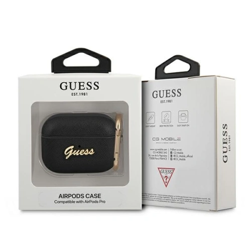 Kup Guess Apple Tasche GUAPSASMK AirPods Pro Hülle schwarz/schwarz Saffiano Script Metal Collection - GUE1169BLK - {ean13} - Sklep Home Screen