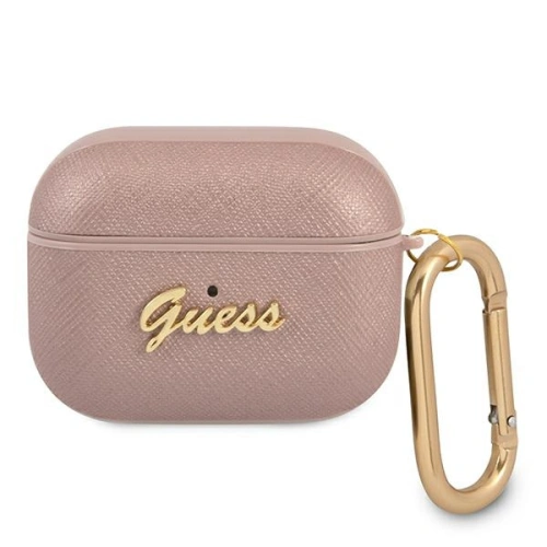 Kup Etui Guess GUAPSASMP Apple AirPods Pro kryt růžový/pink Saffiano Script Metal Collection - GUE1170PNK - {ean13} - Sklep Home Screen