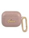 Guess Apple Tasche GUAPSASMP AirPods Pro Hülle rosa/rosa Saffiano Script Metal Collection