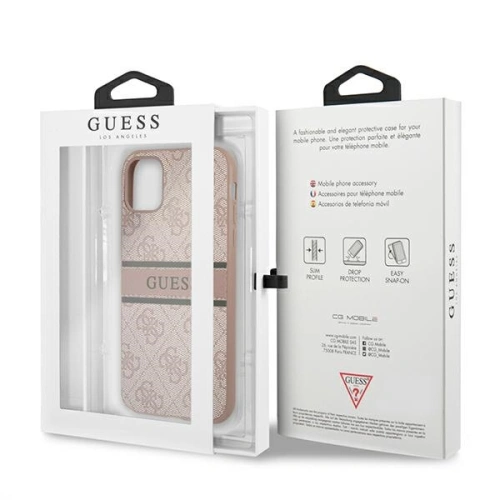 Buy Guess GUHCN614GDPI Apple iPhone 11 pink hardcase 4G Stripe - GUE1178PNK - {ean13} - Home Screen Store Europe