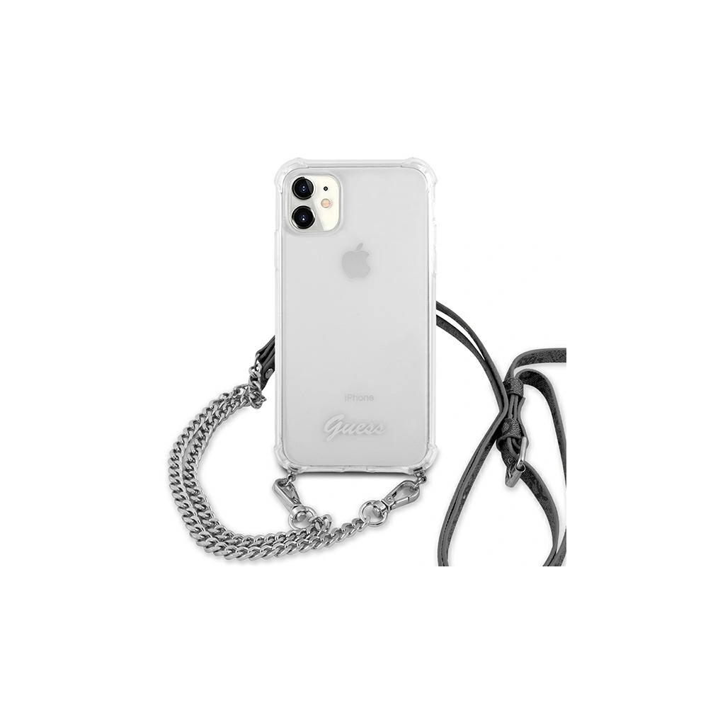 Etui Guess GUHCN61KC4GSSI Apple iPhone 11 Transparent hardcase 4G Silver Chain