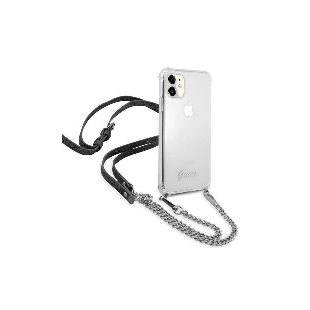 Etui Guess GUHCN61KC4GSSI Apple iPhone 11 Transparent hardcase 4G Silver Chain