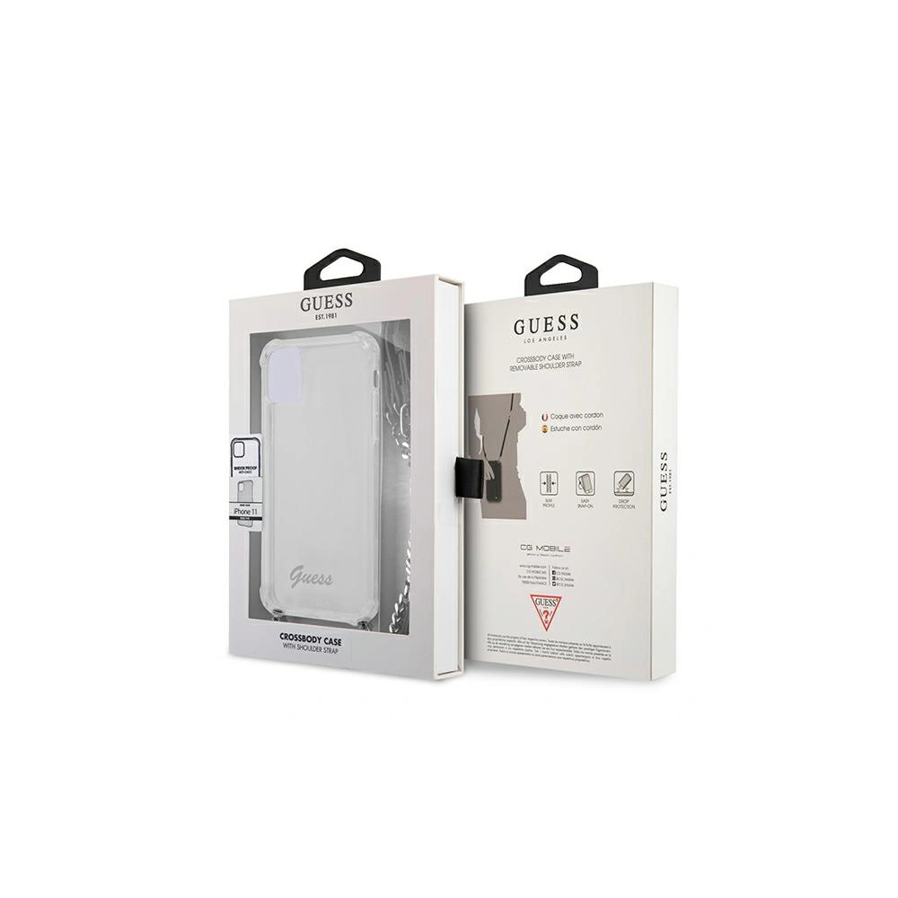 Etui Guess GUHCN61KC4GSSI Apple iPhone 11 Transparent hardcase 4G Silver Chain