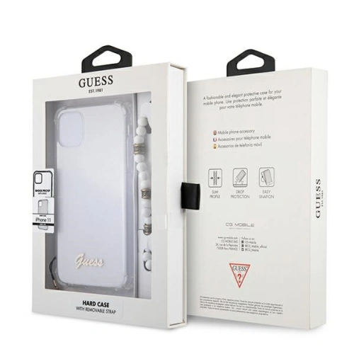 Buy Guess GUHCN61KPSWH iPhone 11 6,1" Transparent hardcase White Pearl - GUE1182CL - {ean13} - Home Screen Store Europe
