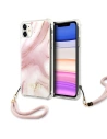 Guess GUHCN61KSMAPI Apple iPhone 11 pink hardcase Marble with cord Collection
