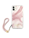 Kup Etui Guess GUHCN61KSMAPI Apple iPhone 11 różowy/pink hardcase Marble with cord Collection - GUE1183PNK - {ean13} - Sklep Home Screen