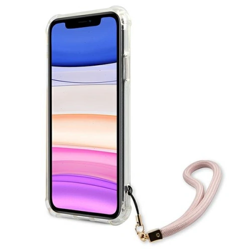 Kup Etui Guess GUHCN61KSMAPI Apple iPhone 11 różowy/pink hardcase Marble with cord Collection - GUE1183PNK - {ean13} - Sklep Home Screen