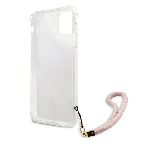 Kup Etui Guess GUHCN61KSMAPI Apple iPhone 11 różowy/pink hardcase Marble with cord Collection - GUE1183PNK - {ean13} - Sklep Home Screen