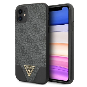 Kup Etui Guess GUHCN61PU4GHBK Apple iPhone 11 szary/grey hardcase 4G Triangle Collection - GUE1184GRY - {ean13} - Sklep Home Screen