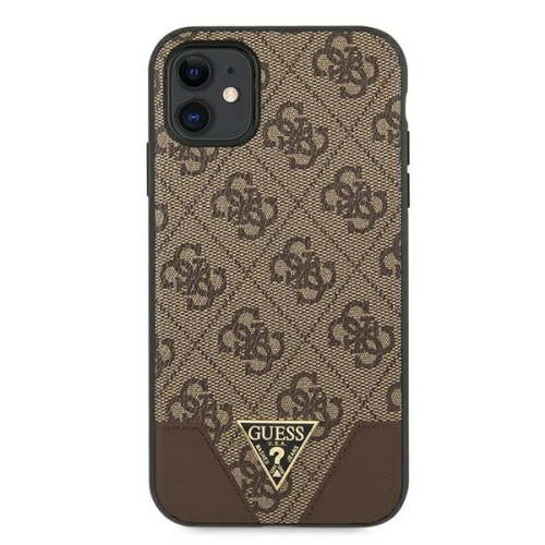 Kup Etui Guess GUHCN61PU4GHBR Apple iPhone 11 brązowy/brown hardcase 4G Triangle Collection - GUE1185BR - {ean13} - Sklep Home Screen