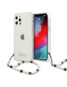 Etui Guess GUHCP12LKPSWH Apple iPhone 12 Pro Max átlátszó kemény tok Fehér gyöngy