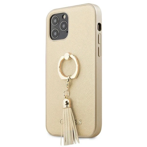 Kup Etui Guess GUHCP12LRSSABE Apple iPhone 12 Pro Max bej hardcase Saffiano cu suport pentru ring - GUE1191BEI - {ean13} - Sklep Home Screen