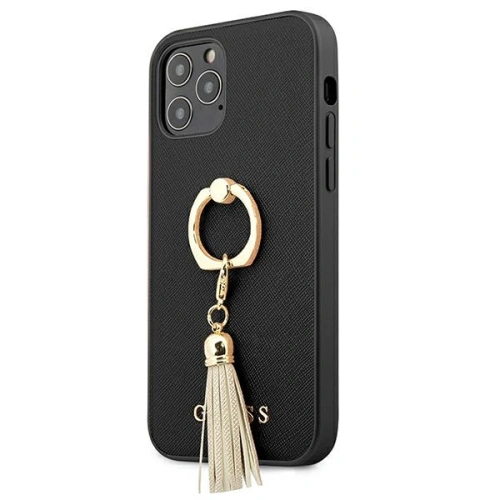 Kup Guess Apple Tasche GUHCP12LRSSABK iPhone 12 Pro Max schwarz/schwarz Hardcase Saffiano mit Ringständer - GUE1192BLK - {ean13} - Sklep Home Screen
