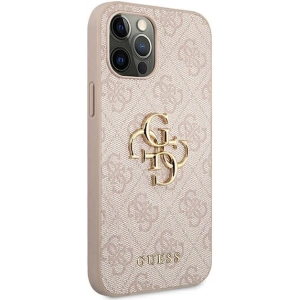 Guess GUHCP12M4GMGPI Apple iPhone 12/12 Pro pink hardcase 4G Big Metal Logo