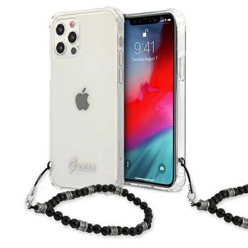 Kup Guess Apple Tasche GUHCP12MKPSBK iPhone 12/12 Pro Transparentes Hartschalenetui Schwarz Perle - GUE1196CL - {ean13} - Sklep Home Screen