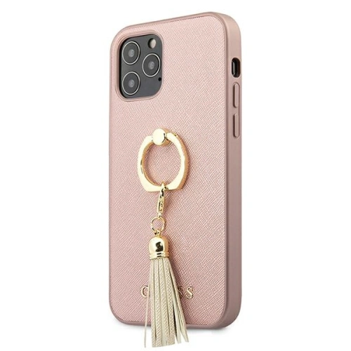 Kup Etui Guess GUHCP12MRSSARG Apple iPhone 12/12 Pro růžový/pink hardcase Saffiano s kroužkovým stojanem - GUE1199PNK - {ean13} - Sklep Home Screen