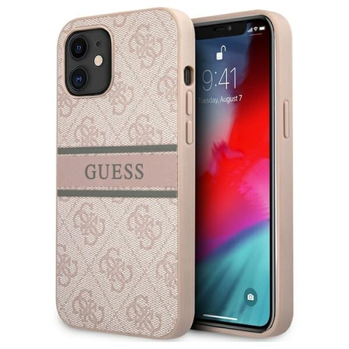 Kup Etui Guess GUHCP12S4GDPI Apple iPhone 12 mini roz/pink hardcase 4G Stripe - GUE1200PNK - {ean13} - Sklep Home Screen