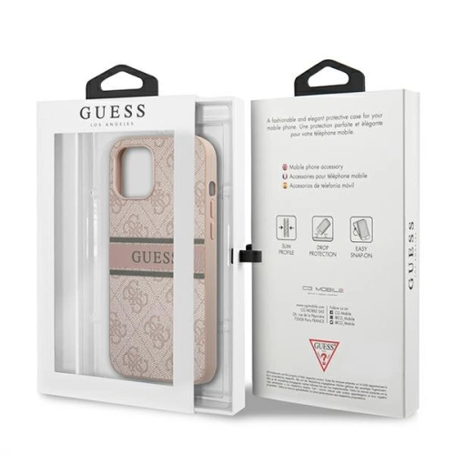 Kup Etui Guess GUHCP12S4GDPI Apple iPhone 12 mini roz/pink hardcase 4G Stripe - GUE1200PNK - {ean13} - Sklep Home Screen