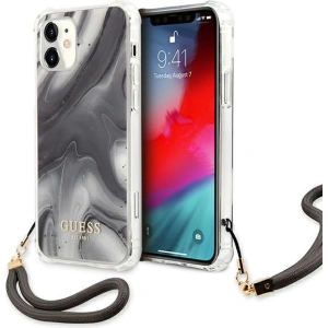 Kup Etui Guess GUHCP12SKSMAGR Apple iPhone 12 mini gri/grey hardcase Marble Collection - GUE1202GRY - {ean13} - Sklep Home Screen