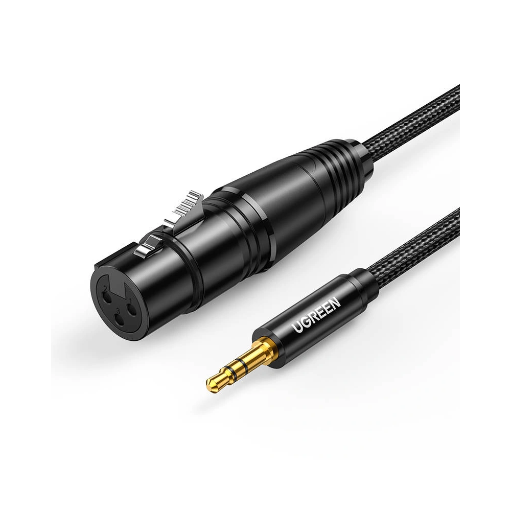 UGREEN AV182 Kabel XLR żeński do jack 3.5 męski - 2m (czarny)