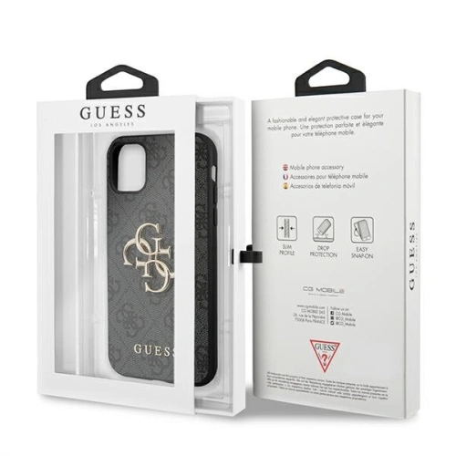 Kup Etui Guess GUHCN654GMGGR Apple iPhone 11 Pro Max gri/grey hardcase 4G Big Metal Logo - GUE1222GRY - {ean13} - Sklep Home Screen