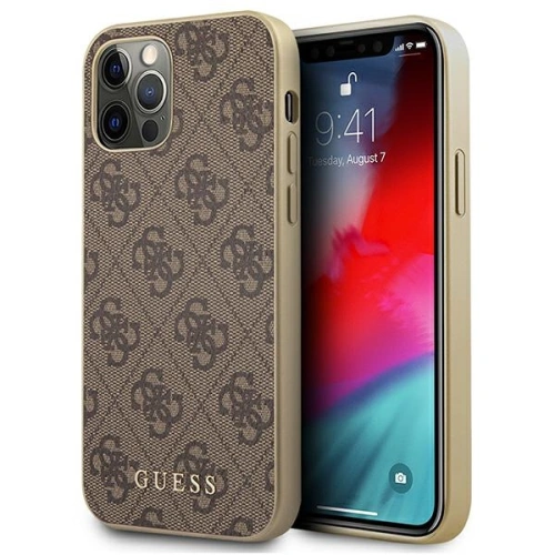 Buy Guess GUHCP12MG4GB Apple iPhone 12/12 Pro brown hard case 4G Collection - GUE1224BR - {ean13} - Home Screen Store Europe