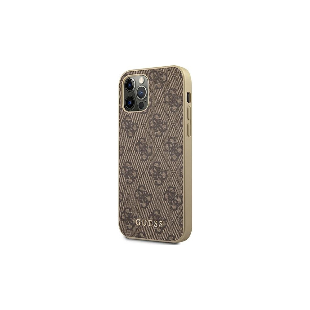 Etui Guess GUHCP12MG4GB Apple iPhone 12/12 Pro brązowy/brown hard case 4G Collection