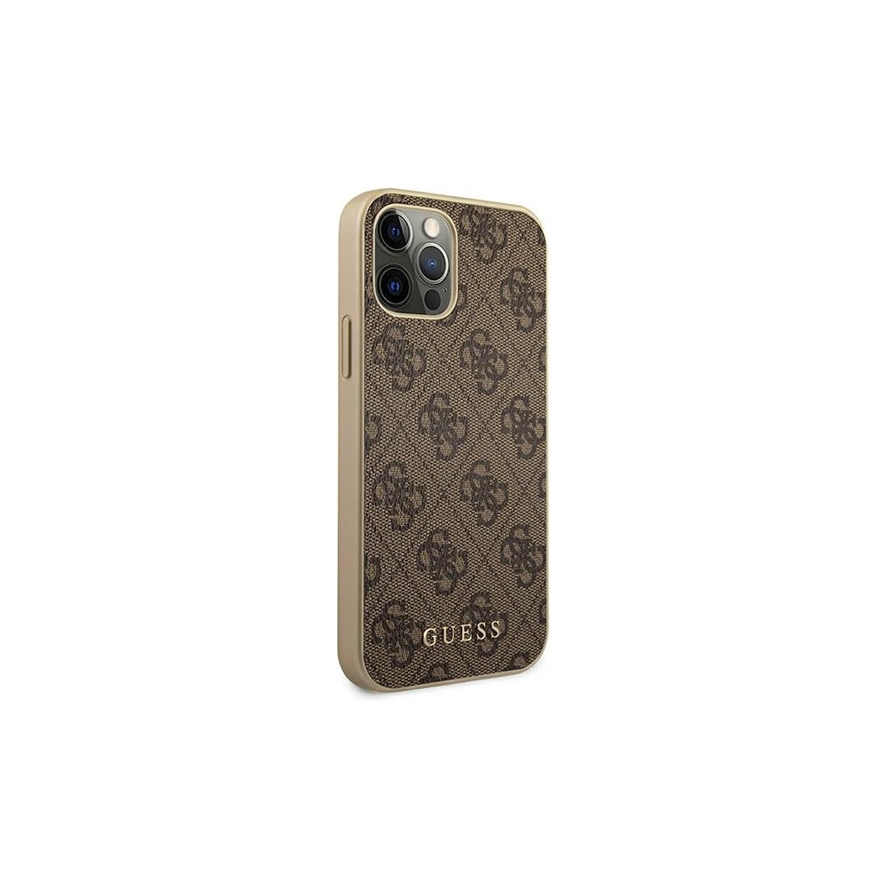 Etui Guess GUHCP12MG4GB Apple iPhone 12/12 Pro brązowy/brown hard case 4G Collection