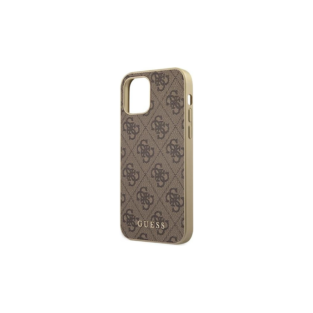 Etui Guess GUHCP12MG4GB Apple iPhone 12/12 Pro brązowy/brown hard case 4G Collection
