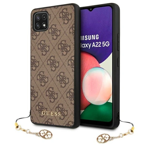 Kup Etui Guess GUHCSA22GF4GBR Samsung Galaxy A22 5G hnědý/brown tvrdý kryt 4G Charms Collection - GUE1225BR - {ean13} - Sklep Home Screen