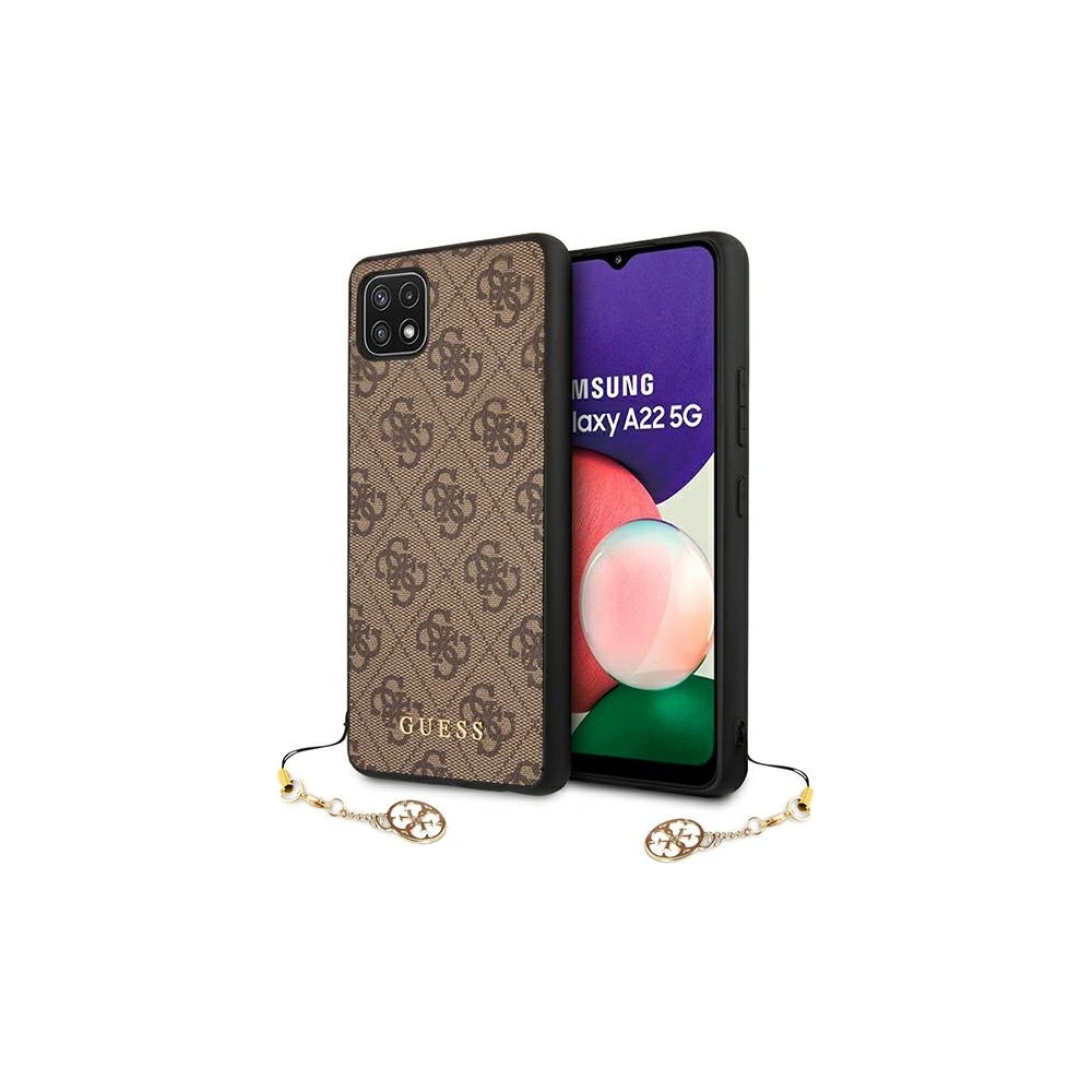 Etui Guess GUHCSA22GF4GBR Samsung Galaxy A22 5G brązowy/brown hard case 4G Charms Collection